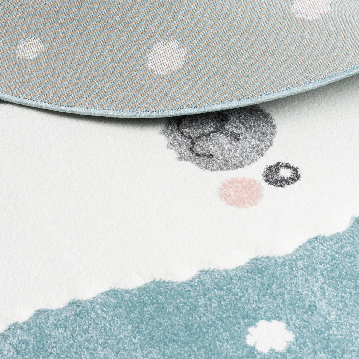 KINDER TEPPICH MAUI KIDS ALPAKA PASTELL RUND - Blau, Textil (200/200cm) - Pergamon