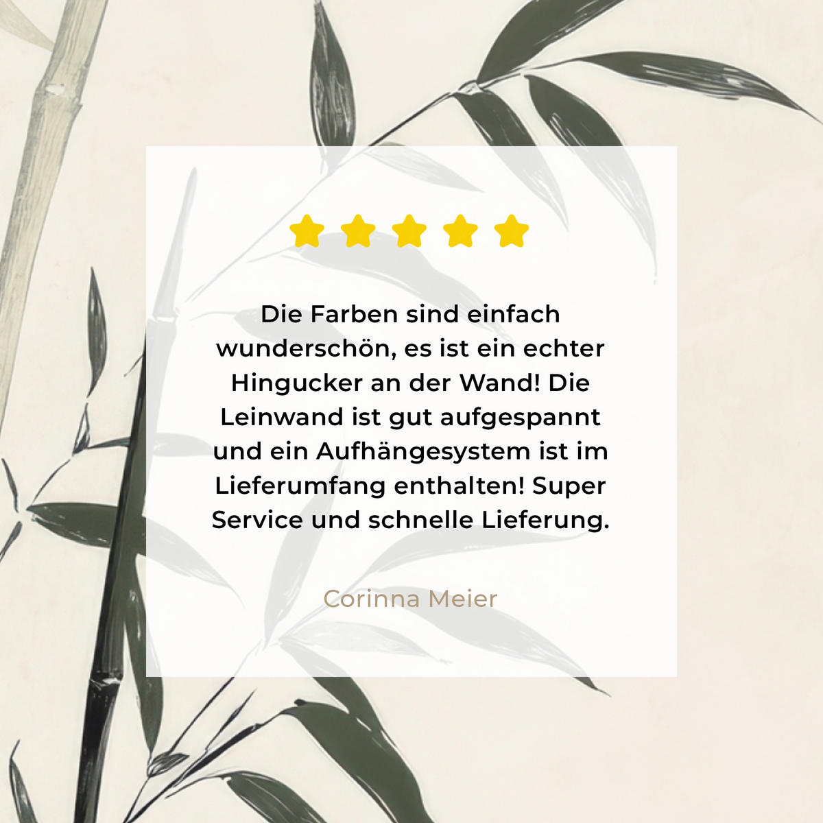 LEINWANDBILD Japandi - Bambus - Beige 90x90 cm - Eukalyptusholzfarben, Textil (90/90cm) - MuchoWow