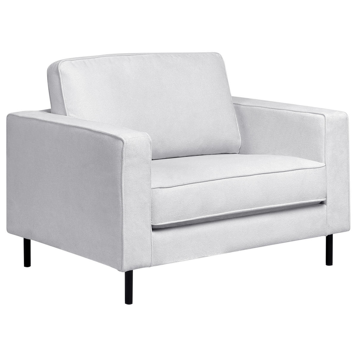 SADA POHOVEK 4-místná Látka Světle šedá Savalen - šedá/černá, textil (204/87/91cm) - Beliani