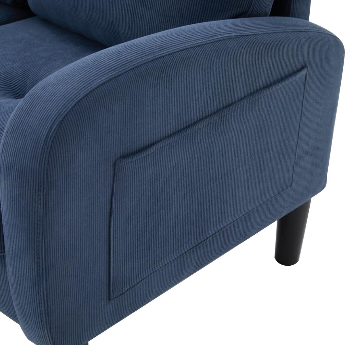 ECKSOFA DE-35388 mit Chaiselongue Blau - Blau, Holzwerkstoff (118/166cm) - ComfortXL
