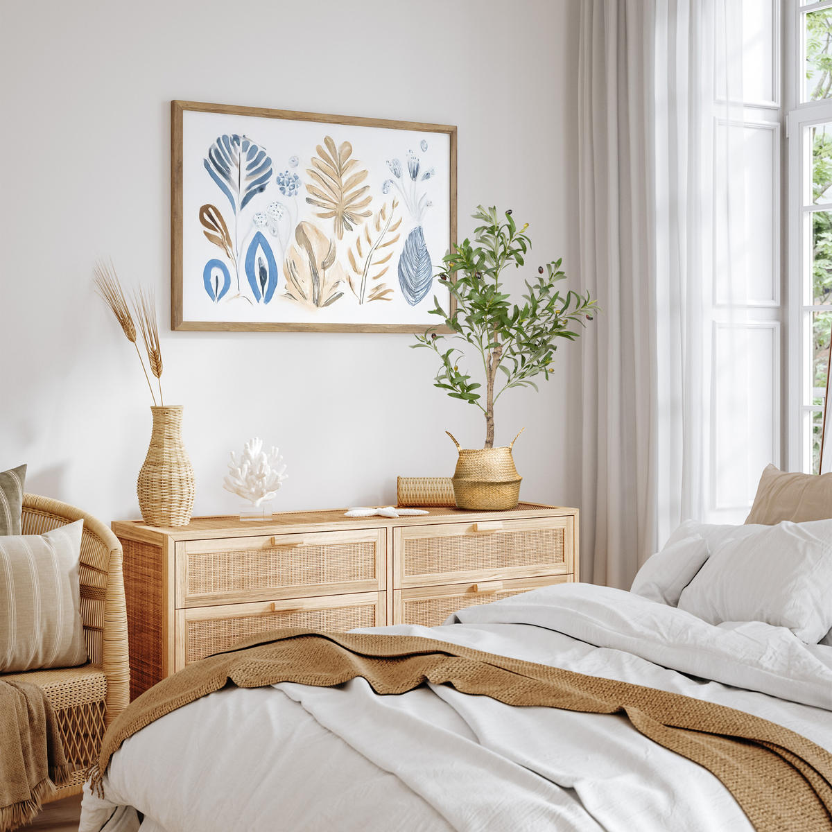 OLIVENBAUM - Dunkelgrün/Grün, Kunststoff/Stein (90cm) - Relaxdays