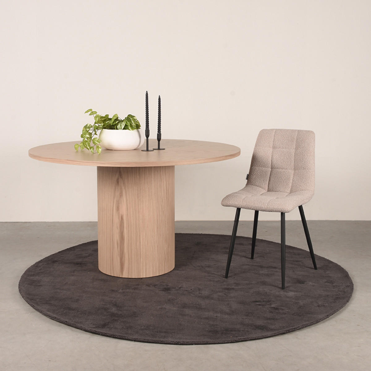 ESSTISCH Oliva Beige 130/130/75 cm - Beige, Holz (130/130/75cm) - LABEL51