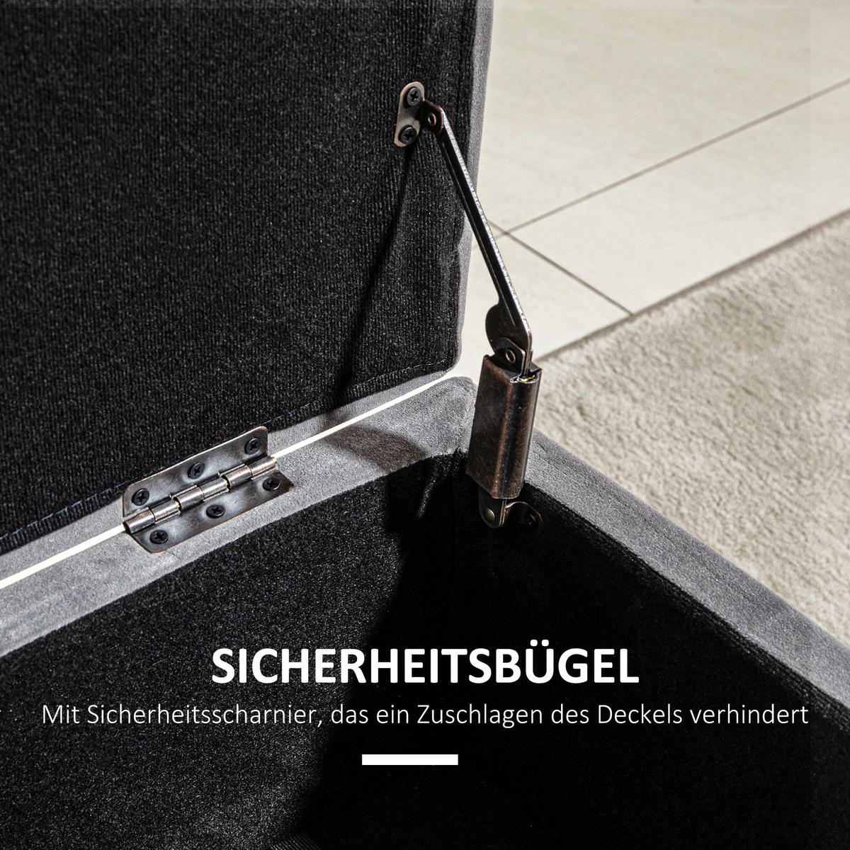 SITZBANK, Polsterbank, Kohlegrau - Dunkelgrau, Textil (43/45/110cm) - HOMCOM