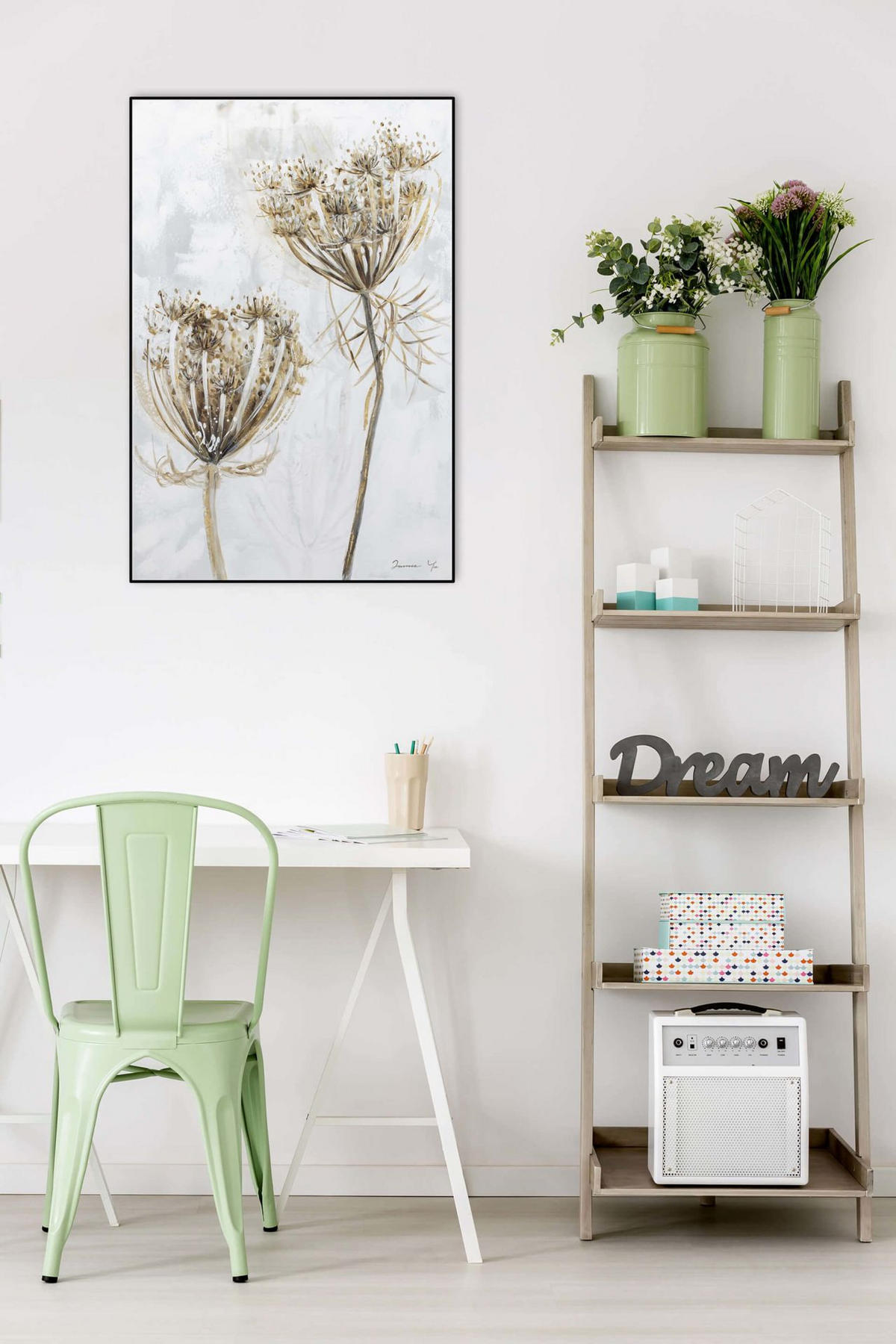 OLEJOMAĽBA 60/90 cm, Zvieratá - béžová, drevo/textil (60/90cm) - KUNSTLOFT
