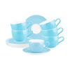 KAFFEETASSEN MIT UNTERTASSEN Liberty Pure Colors Lagoon Blue 260 ml 6er Set - Blau, Keramik (0.26L) - Seltmann Weiden