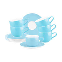 KAFFEETASSEN MIT UNTERTASSEN Liberty Pure Colors Lagoon Blue 260 ml 6er Set - Blau, Keramik (0.26L) - Seltmann Weiden
