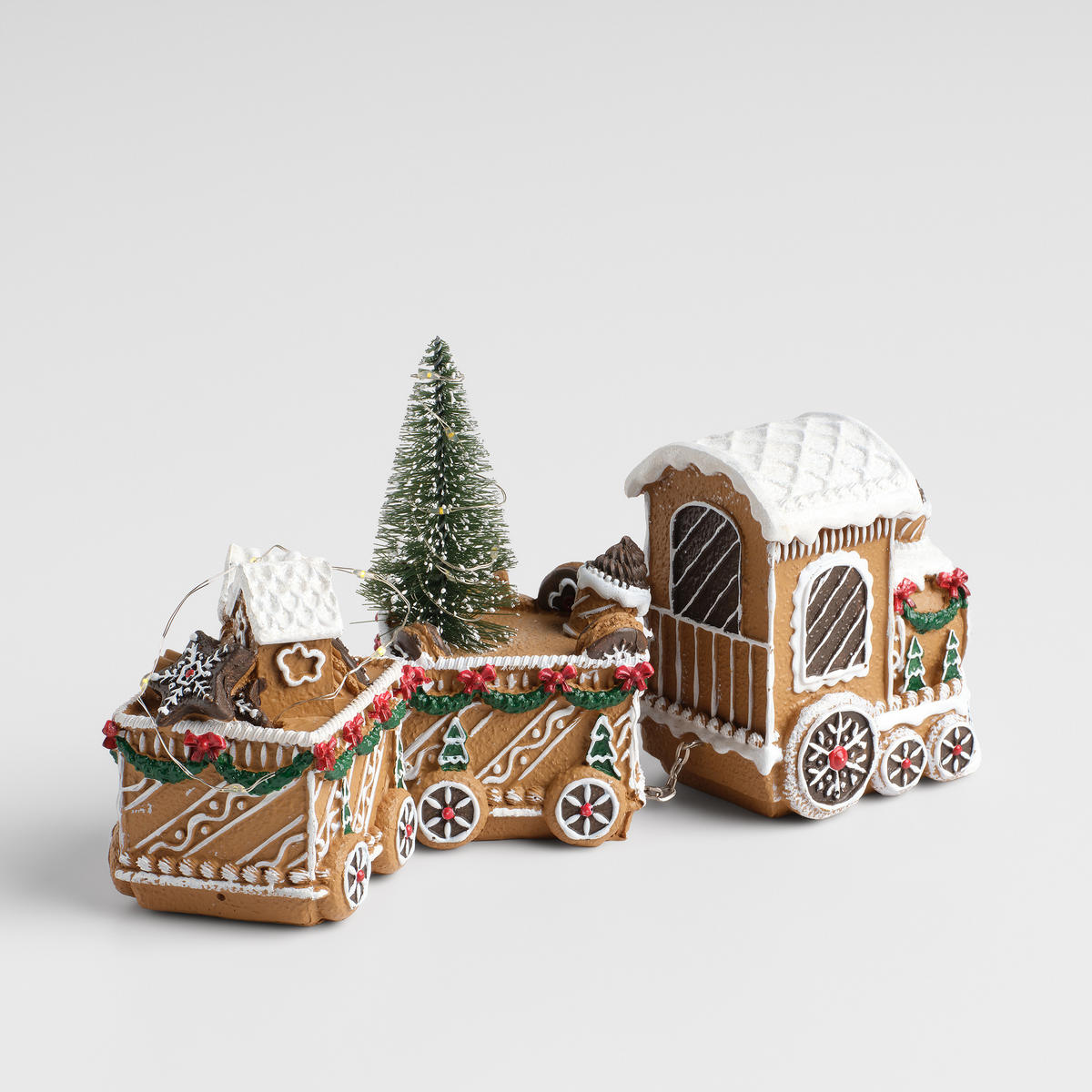 DEKOFIGUR Led CHARMTRAIN, 18 x 15 cm, Braun, Beleuchtet Weihnachtsfigur, Weihnachtsdeko, Deko Wohnzimmer, Winter Christmas, XMAS Geschenk - Braun, Kunststoff (7.5/15.5/18cm) - home&you