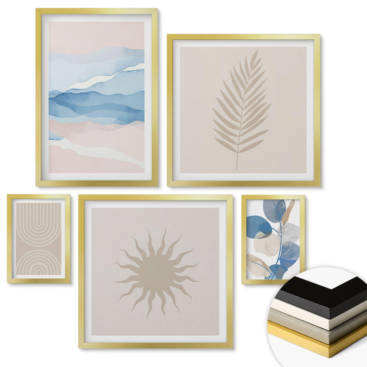 ArtPrintCave Wandbilder Gold 40x60 cm