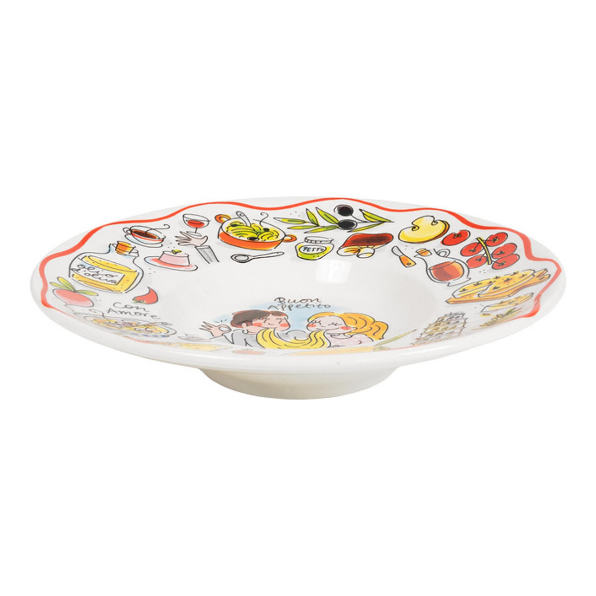 TELLER Buon Appetito in Bunt - 24cm - Multicolor, Keramik (24/24/9.6cm) - Blond Amsterdam