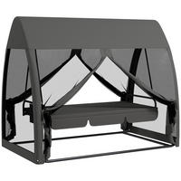 HOLLYWOODSCHAUKEL 3-Sitzer mit Liegefunktion - Grau, Metall (140/197/240cm) - Outsunny