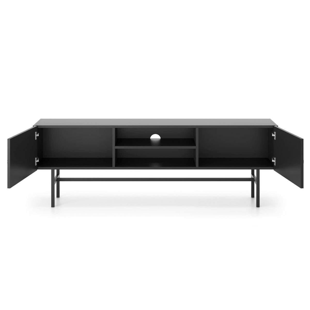 TV-LOWBOARD Divenos Schwarz 155 cm - Goldfarben/Schwarz, Holzwerkstoff/Metall (155/52/35cm) - Selsey