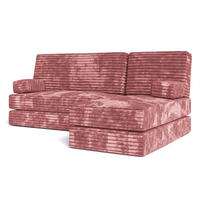ROHOVÁ SEDAČKA NOTIA modulární Boneless pohovka s funkcí spaní, starorůžová TILIA 62 - růžová, textil (200/120cm) - MASSENO
