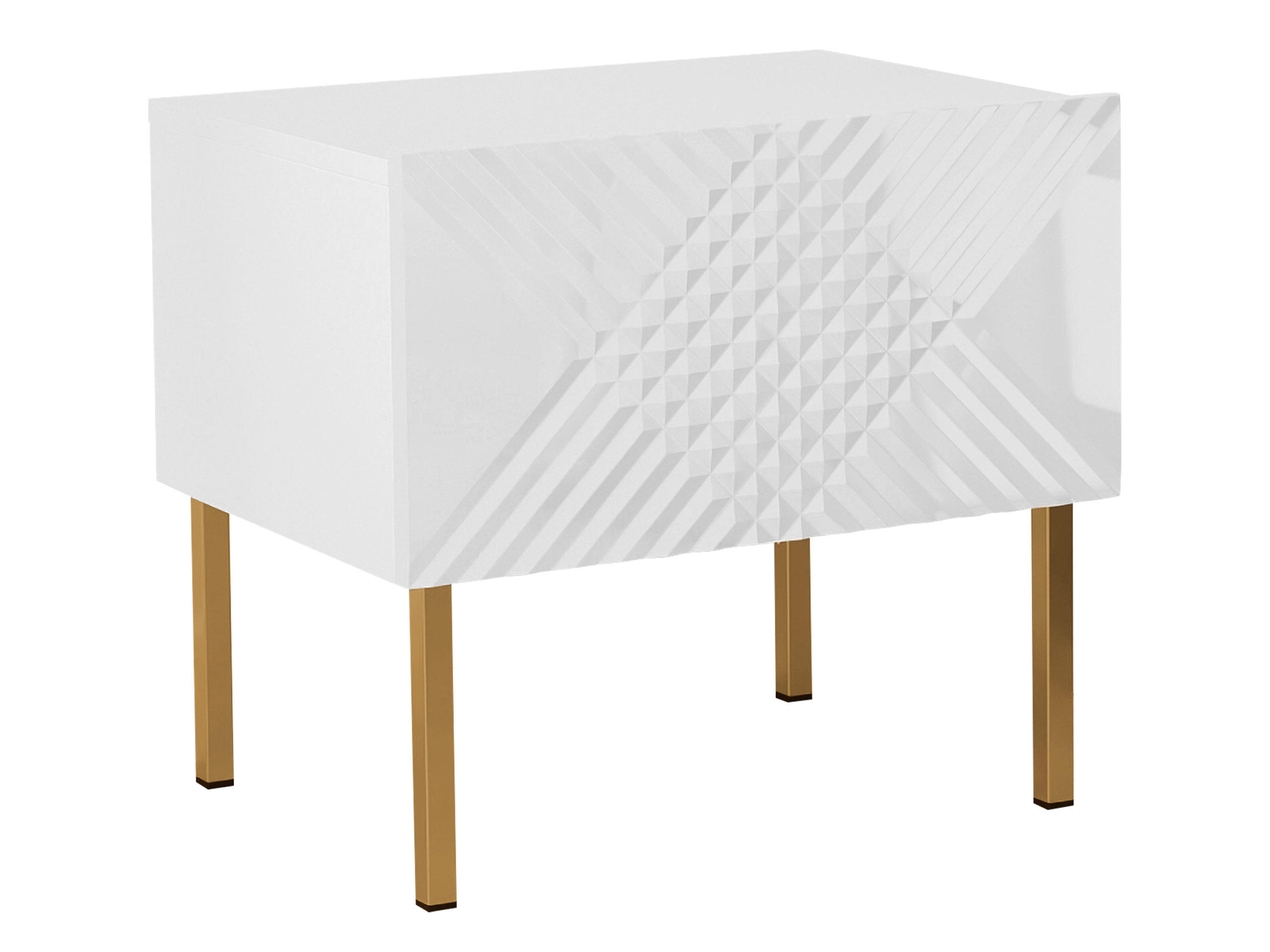 NACHTTISCH Exito 50 - Goldfarben/Weiß, Holzwerkstoff/Metall (50/46/35cm) - MIRJAN24