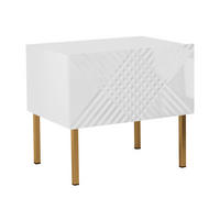 NACHTTISCH Exito 50 - Goldfarben/Weiß, Holzwerkstoff/Metall (50/46/35cm) - MIRJAN24