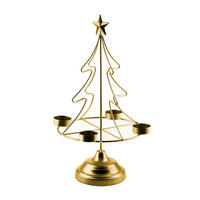 ADVENTSKERZENHALTER Santa Lila Gold 23.5/11/38 cm Metall - Goldfarben, Metall (11/38/23.5cm) - Mondex