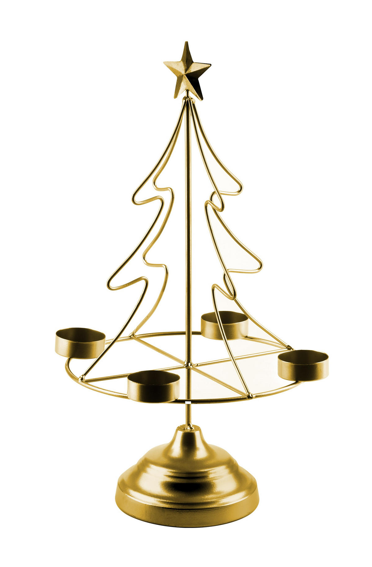 ADVENTSKERZENHALTER Santa Lila Gold 23.5/11/38 cm Metall - Goldfarben, Metall (11/38/23.5cm) - Mondex