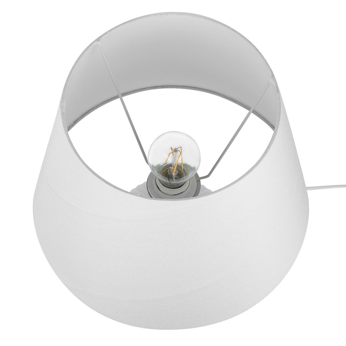 TISCHLAMPE Fergus 33/33/52 cm - Weiß, Keramik (33/33/52cm) - Beliani