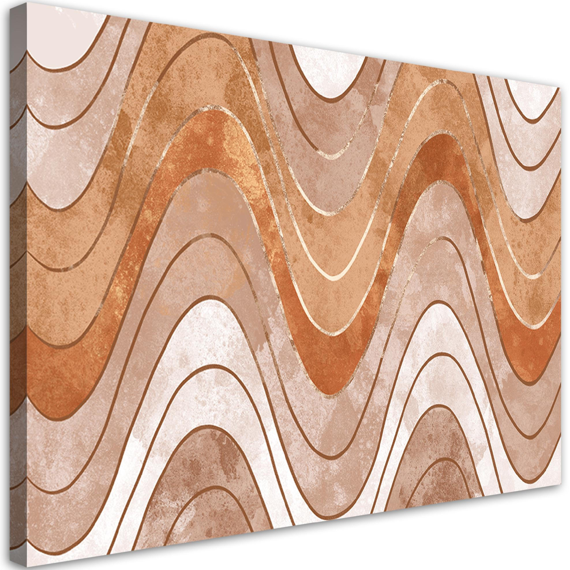 WANDBILD horizontale wellige linien - Orange, Textil (60/40cm) - Feeby