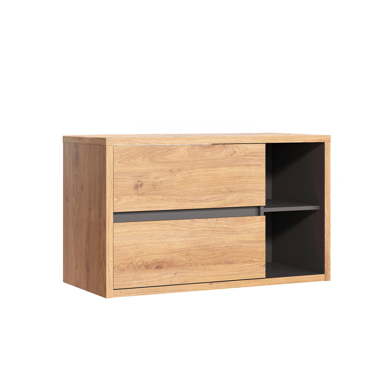 WASCHTISCHUNTERSCHRANK 100cm Rigel Holz und Anthrazit - Braun, Holzwerkstoff (100/60/45.5cm) - Petits-meubles