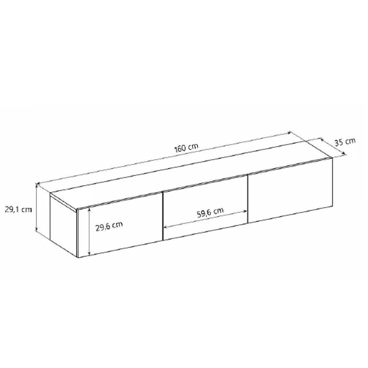 TV STOLÍK Idao Tmavé drevo - hnedá, kompozitné drevo (160/35/29.6cm) - Petits-meubles