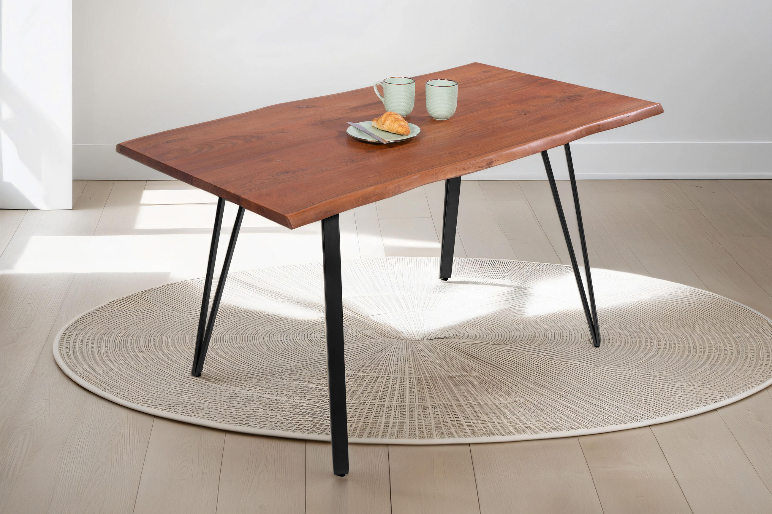 ESSTISCH CELIA - Schwarz/Braun, Holz/Metall (80/140/77cm) - SAM
