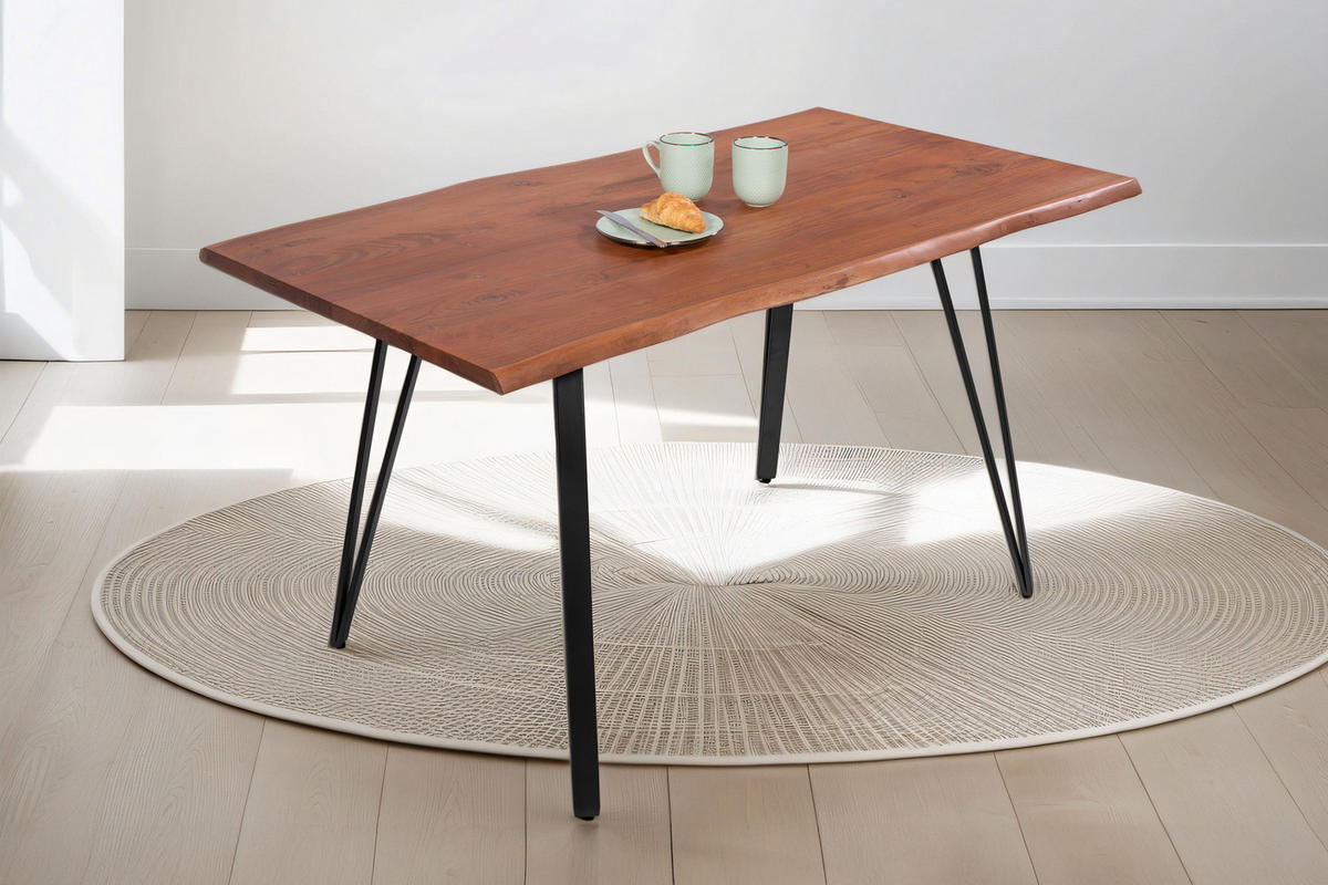ESSTISCH CELIA - Schwarz/Braun, Holz/Metall (85/160/77cm) - SAM