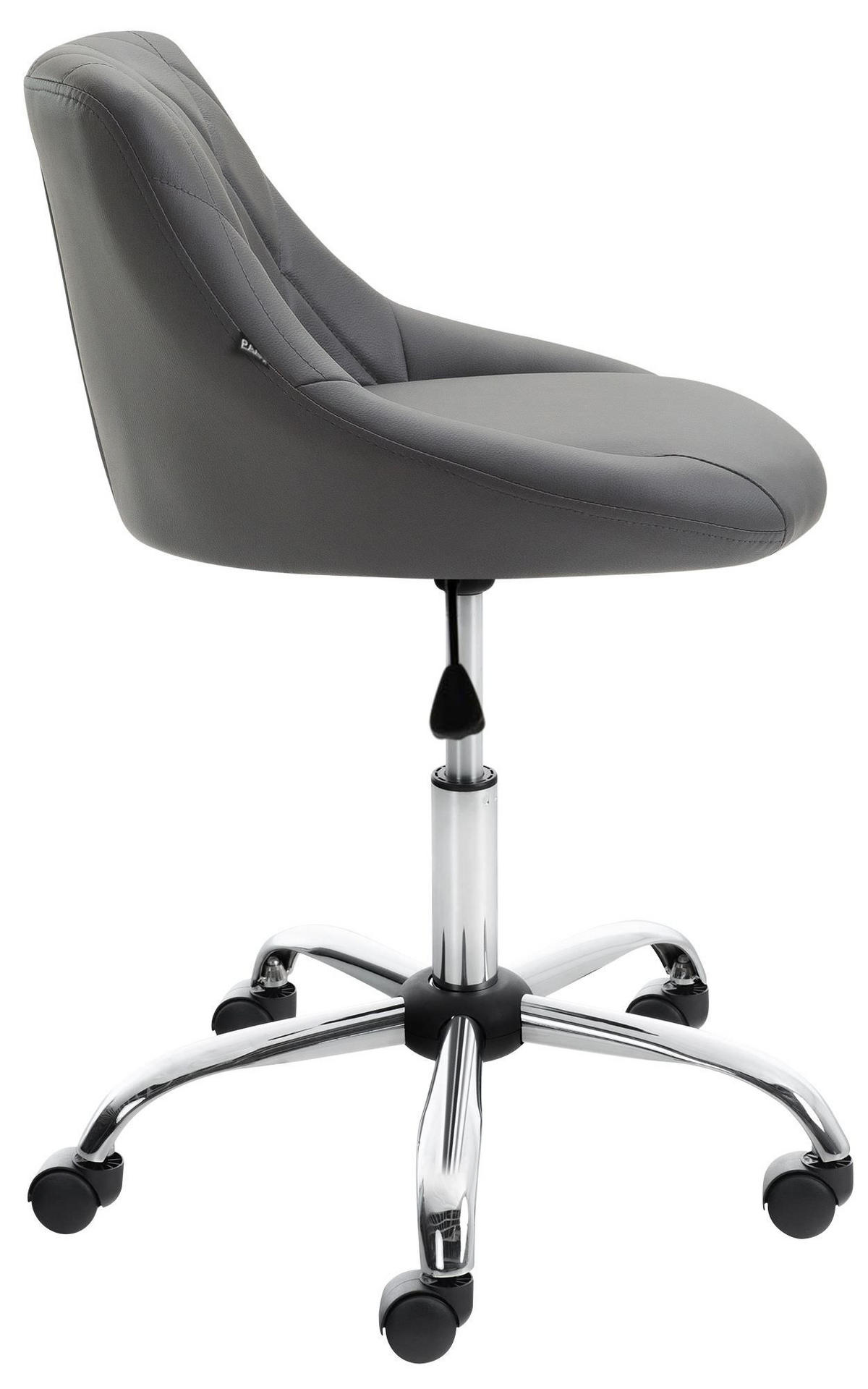 HOCKER Lederlook grau - Chromfarben/Grau, Textil/Metall (47/71/49cm) - CLP