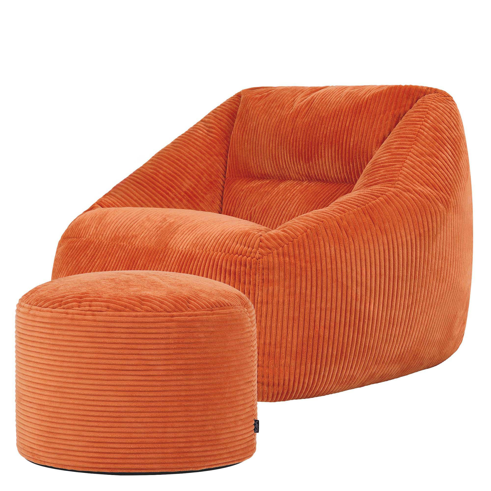 SITZSACK Sessel Natalia + Sitzpouf - Terracotta, Textil (97/73/84cm) - icon
