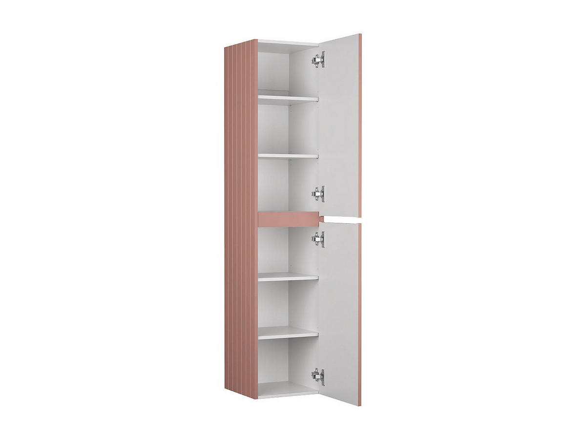 BADSCHRANK - 35 cm x 33 cm - Holz, Platte - Puderrosa SATARA - Hellrosa, Holz (35/140/33cm) - Vente-Unique