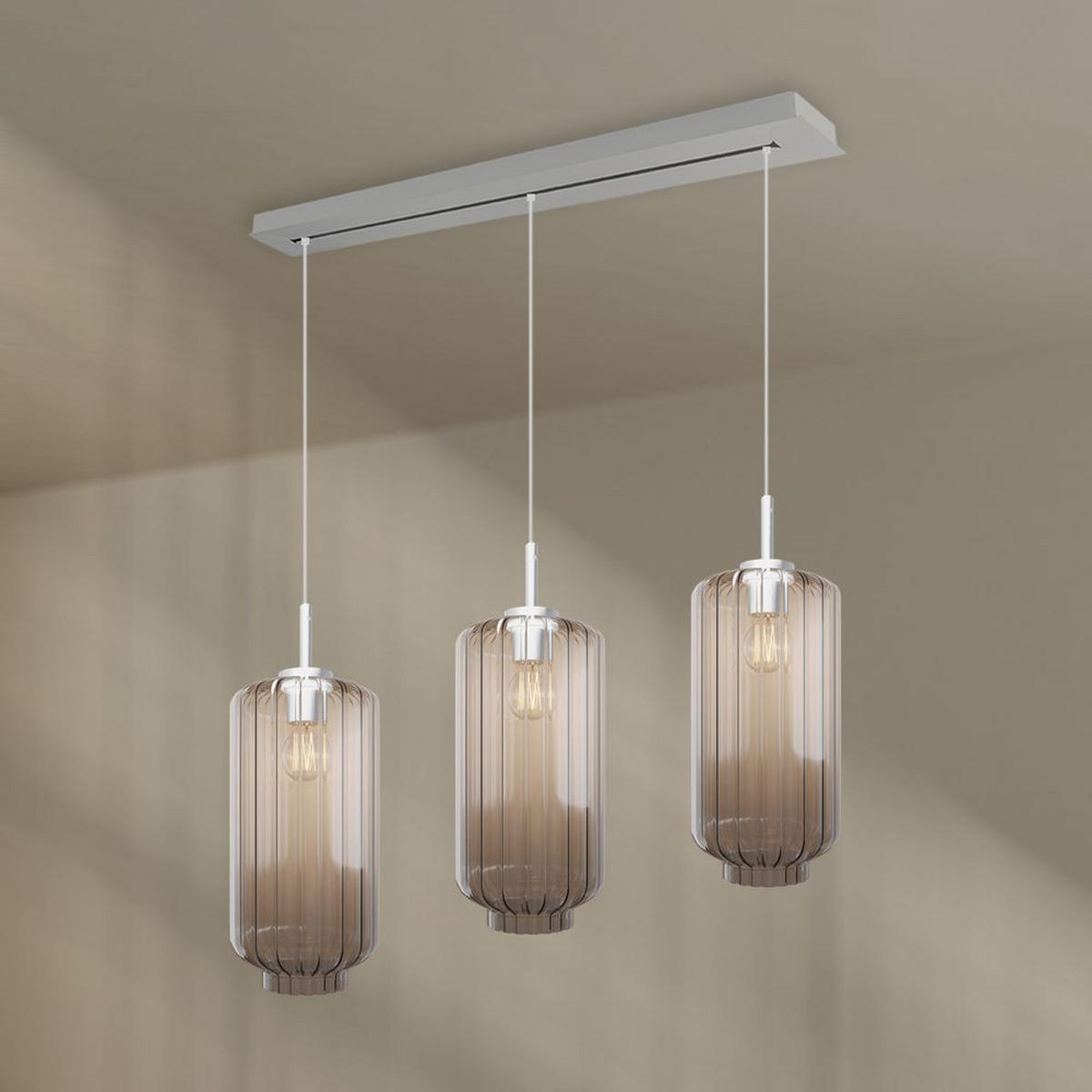 HÄNGELEUCHTE Velo 3-flammig Klar Ø 18cm - Klar/Weiß, Glas (18/18/33cm) - s.luce