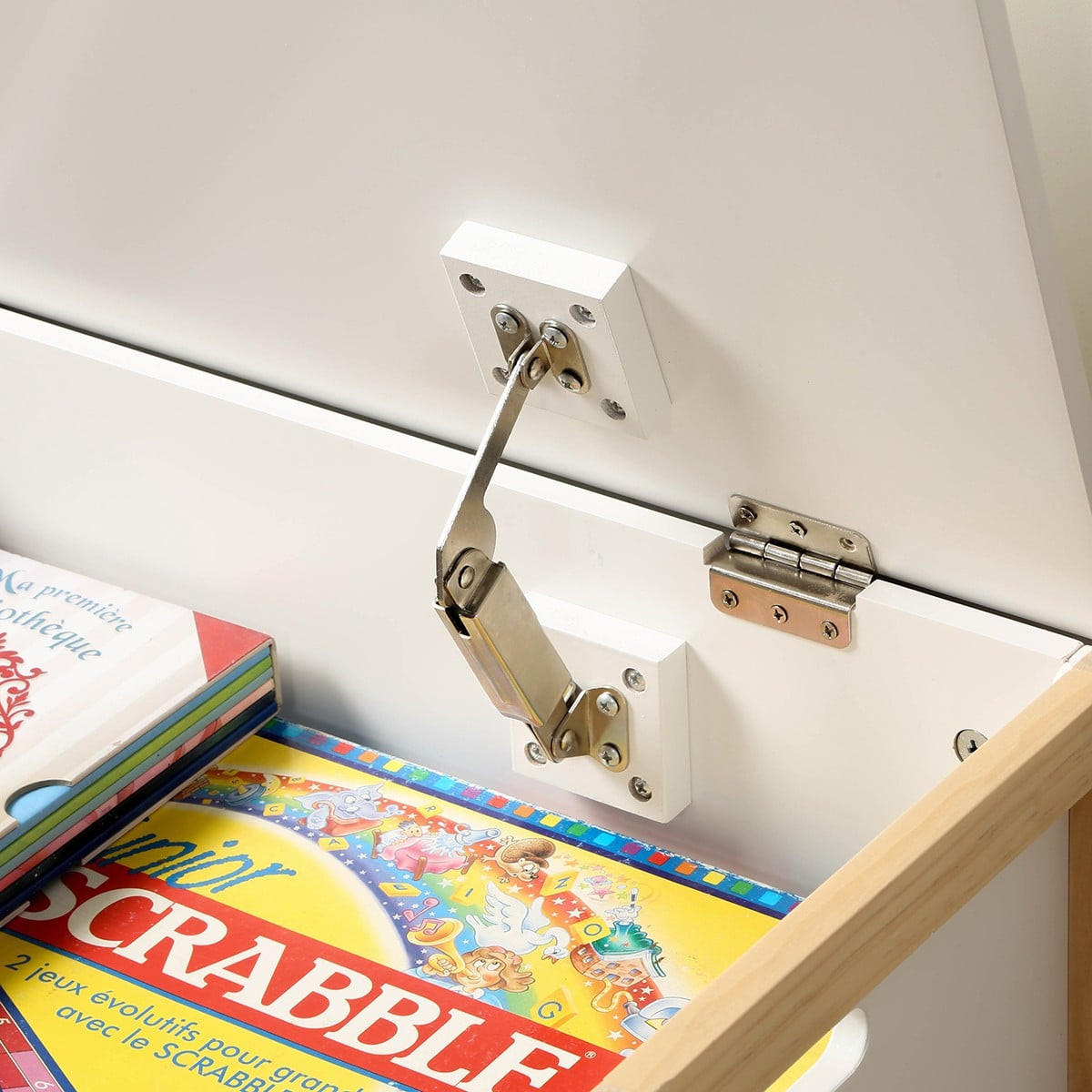 AUFBEWAHRUNGSTRUHE mit 2 Fächern für Kinder 99/40/43 cm - Weiß, Holzwerkstoff (40/43/48cm) - Calicosy