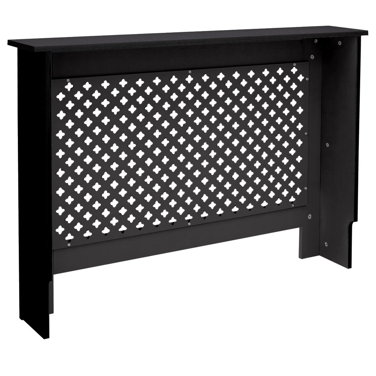 KRYT RADIÁTORU s voštinovým vzorem 112 x 19 x 82 cm černý - černá, kompozitní dřevo (19/112/82cm) - ECD-Germany