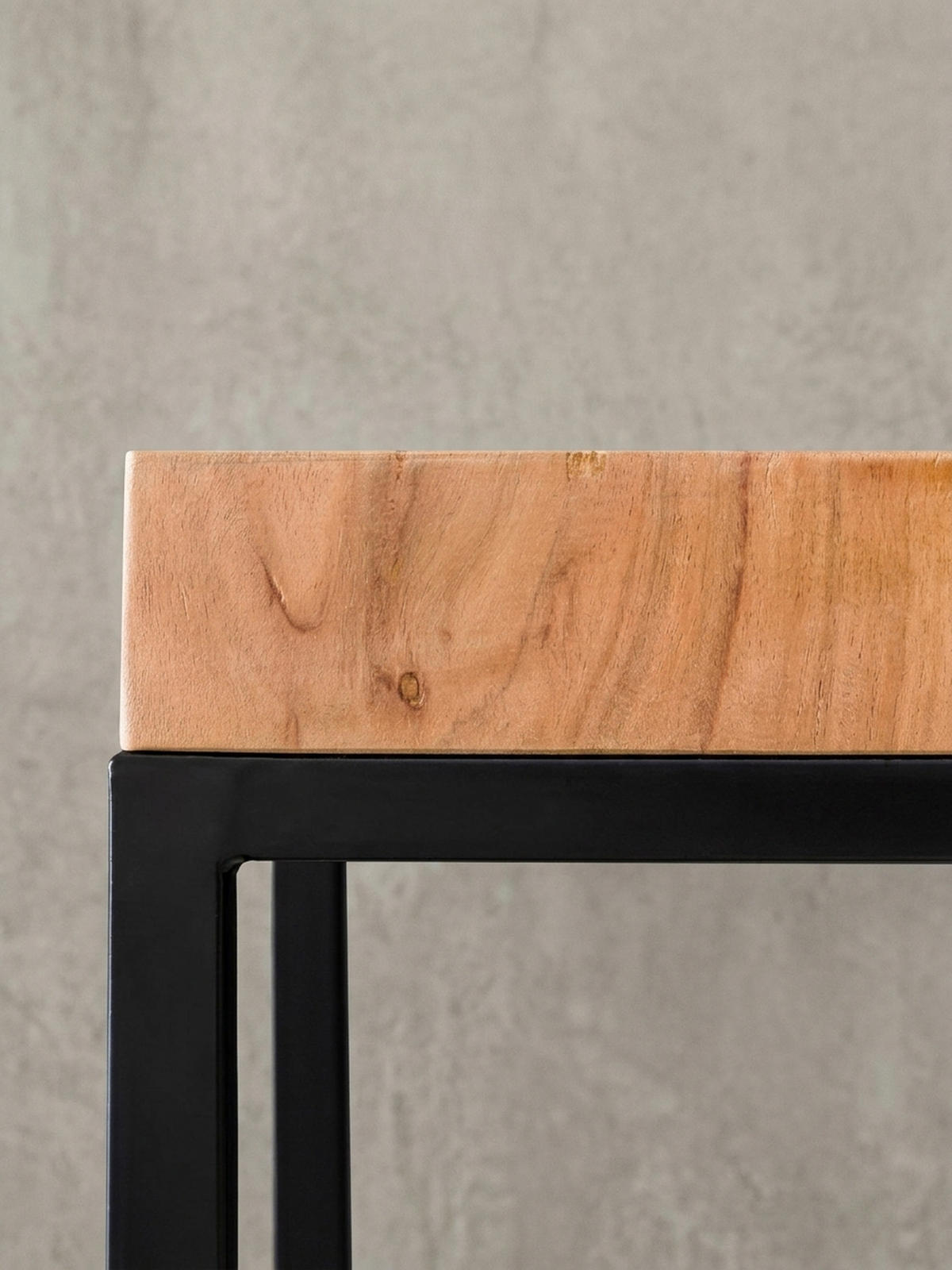 BEISTELLTISCH – Akazienholz Metall Natur 30x97x30 cm Industrial - Beige/Schwarz, Holz/Metall (30/30/97cm) - KADIMA DESIGN