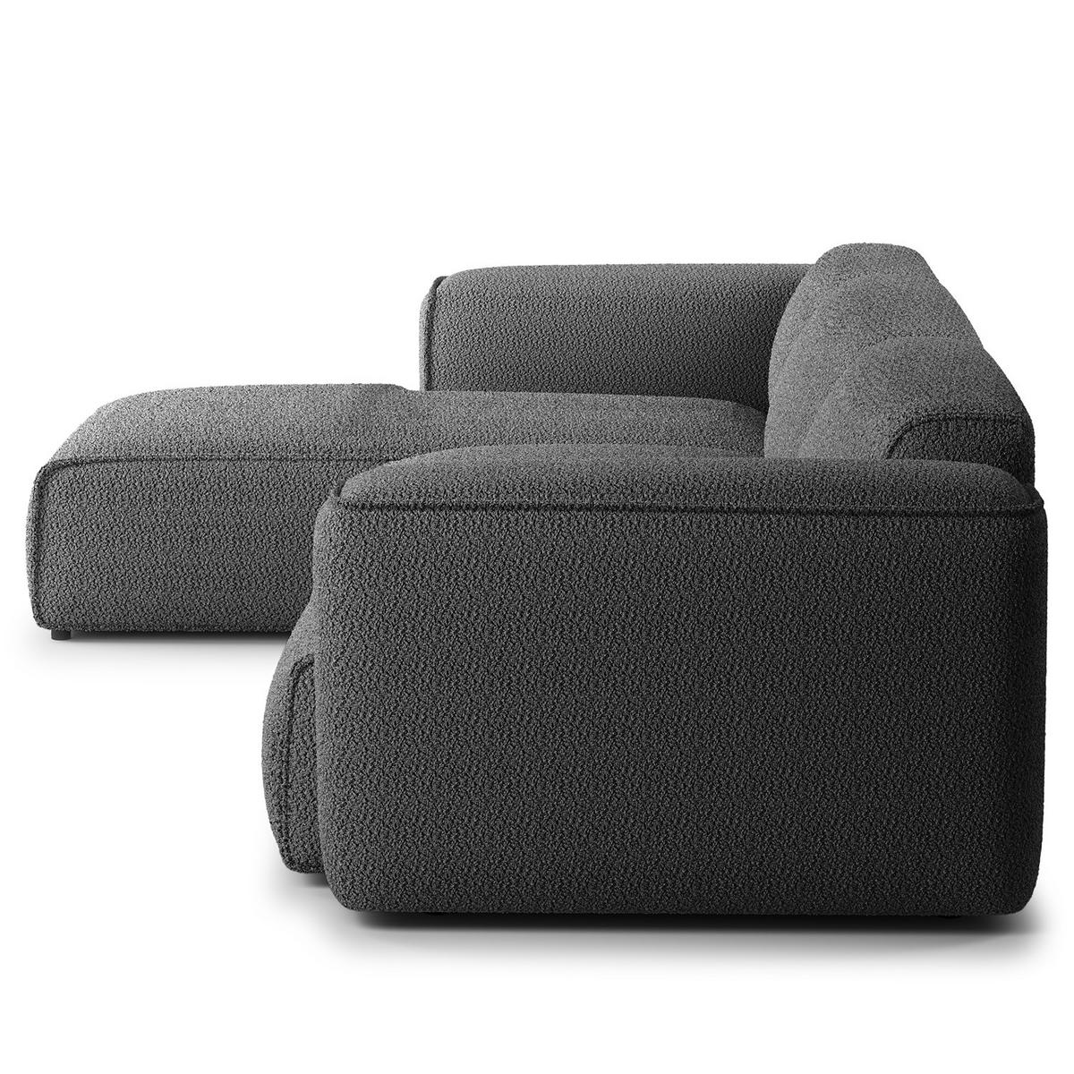 3-SITZER ECKSOFA mit Longchair - Anthrazit/Schwarz, Kunststoff/Textil (317/173cm) - home24