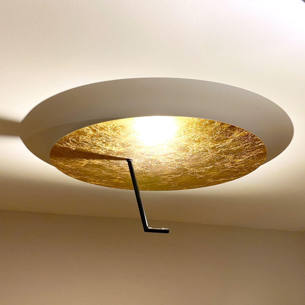 LED-WAND-/DECKENLAMPE Hook Blattgold Ø 60cm - Goldfarben, Metall (60/60/25cm) - s.luce