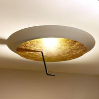 LED-WAND-/DECKENLAMPE Hook Blattgold Ø 60cm - Goldfarben, Metall (60/60/25cm) - s.luce