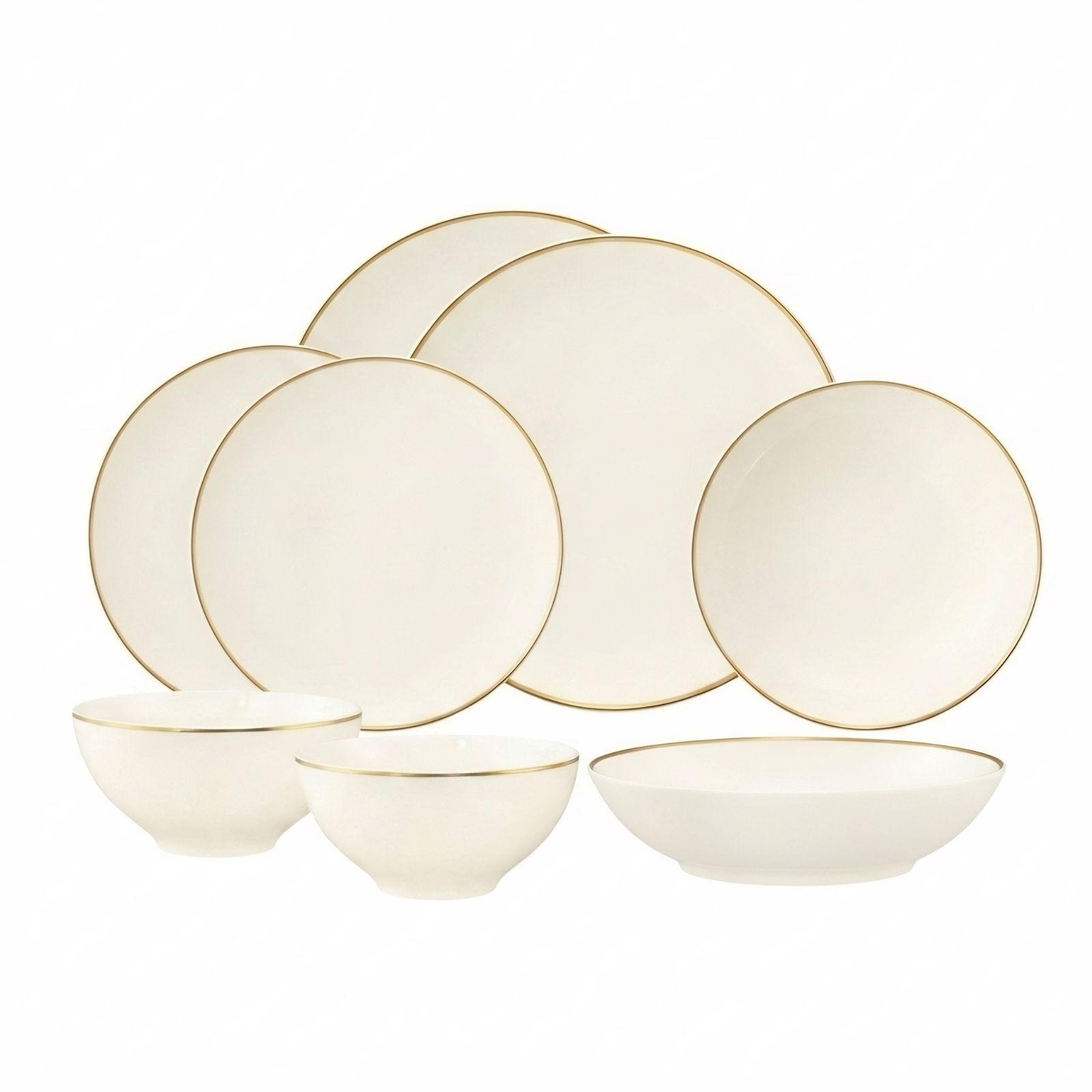 EINSTEIGER-SET Savona Goldlinie creme 8er Set - Creme, Keramik (2/2/2cm) - Seltmann Weiden