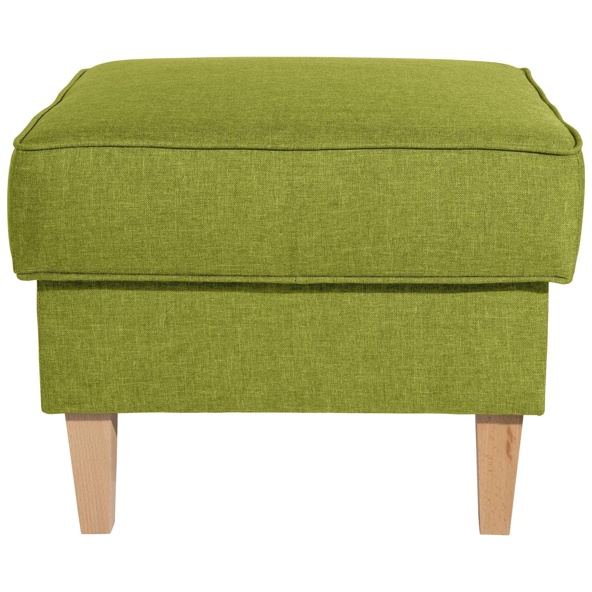 HOCKER Karlen Bezug Flachgewebe Buche natur / apfel - Buchefarben/Grün, Kunststoff (53/45/53cm) - 58aufmkessel