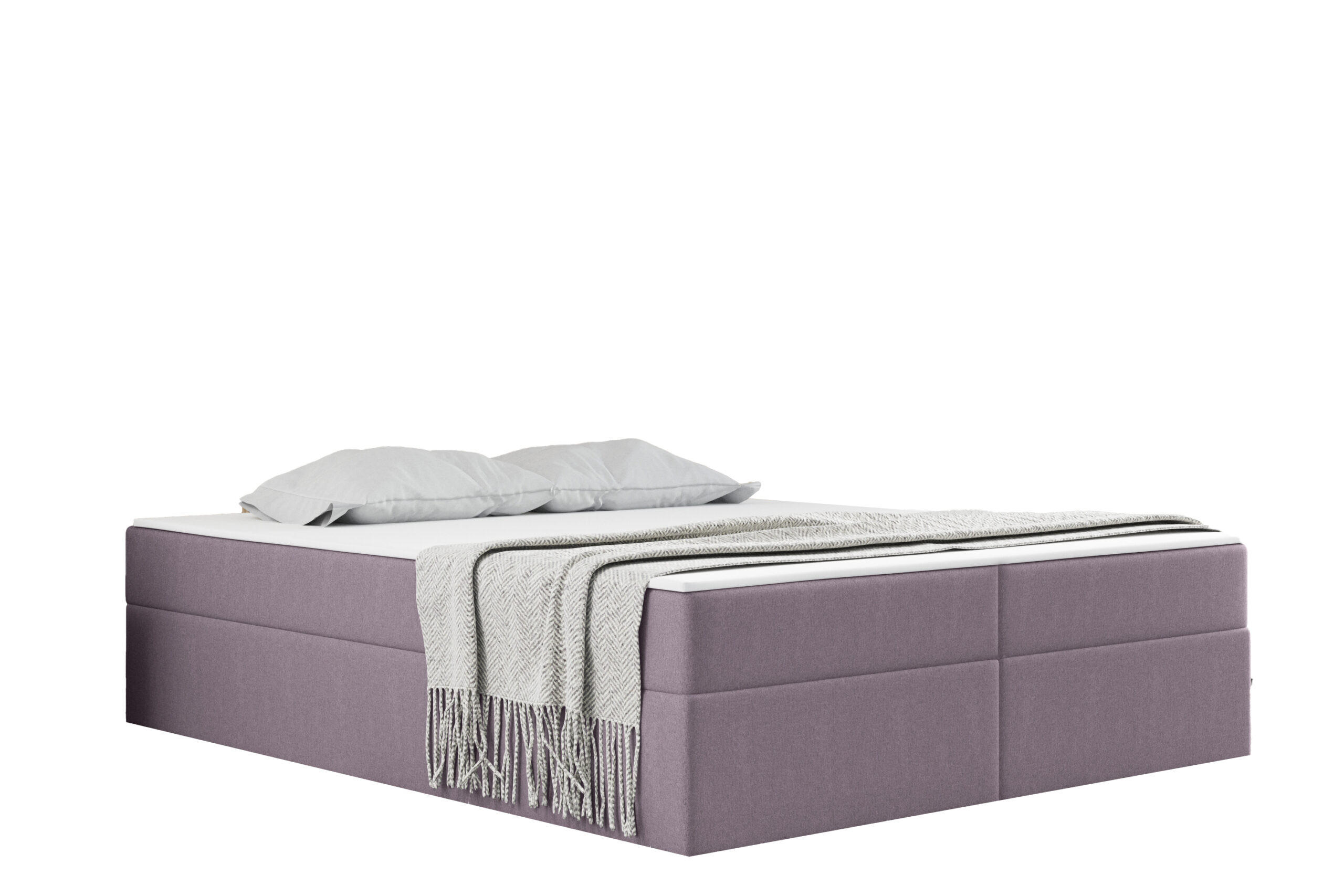 Kaiser Möbel KONTINENTÁLNÍ POSTEL s úložným prostorem, matrací a topperem Ruben Fialová 200x200 cm H2-Pocket
