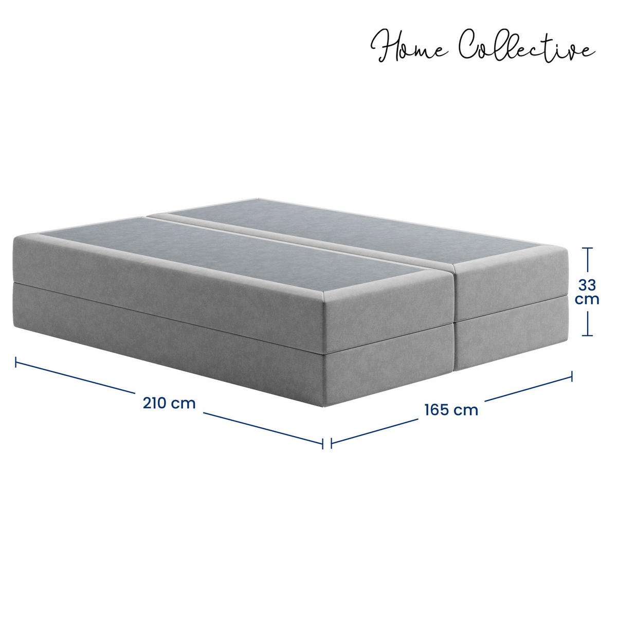 BOXSPRINGBETT mit Bonnell Matratze, 160 x 200 cm, in Grau - Grau, Naturmaterialien (160/200cm) - Home Collective