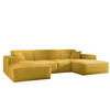 ECKSOFA, Eckcouch U form, Wohnzimmer Couch Large 342cm SIENA stoff Poso Gelb - Gelb, Holz/Textil (344/165cm) - Kaiser Möbel