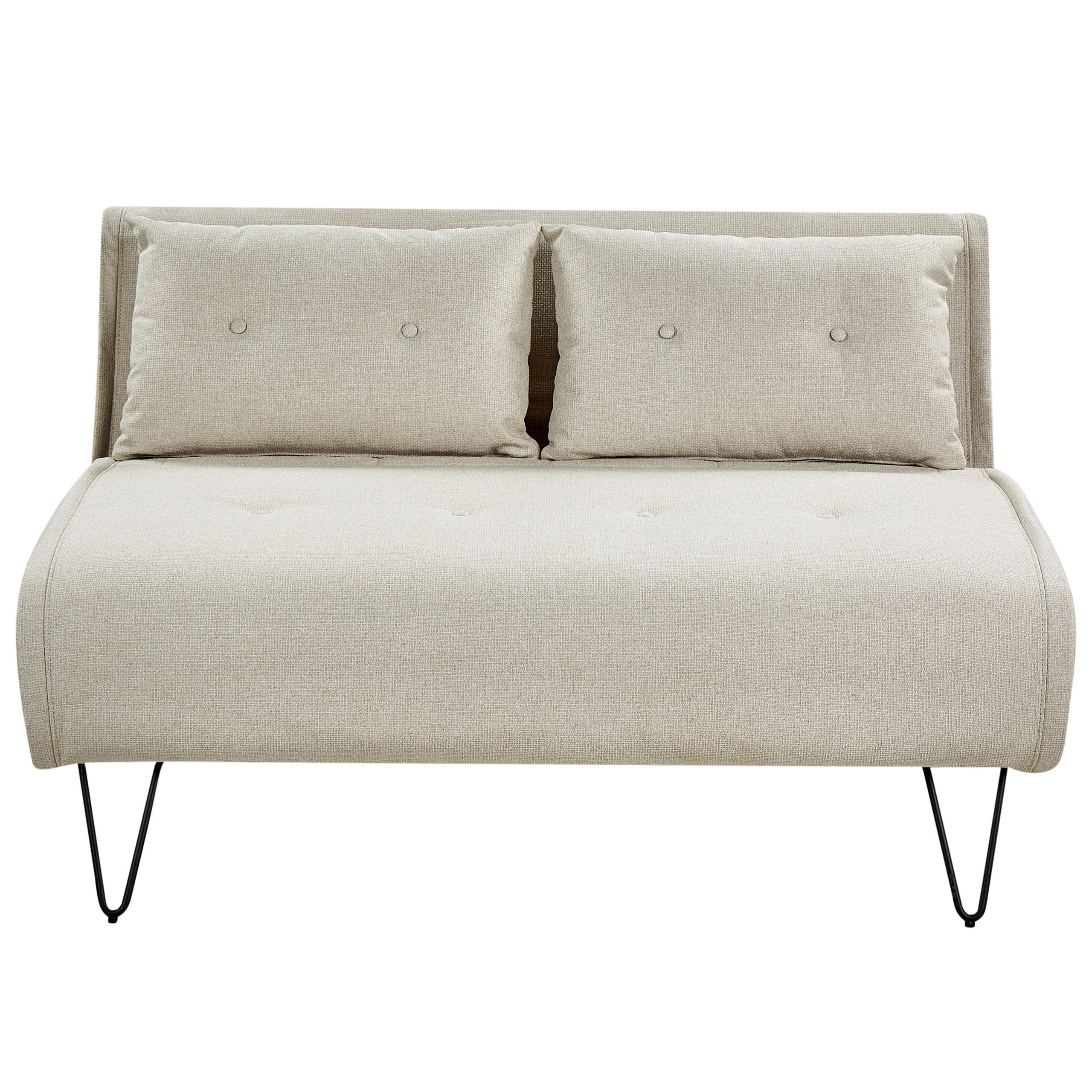 2-SITZER-SCHLAFSOFA hellbeige/schwarz Vestfold - Beige/Schwarz, Textil (130/81/78cm) - Beliani
