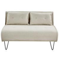 2-SITZER-SCHLAFSOFA hellbeige/schwarz Vestfold - Beige/Schwarz, Textil (130/81/78cm) - Beliani