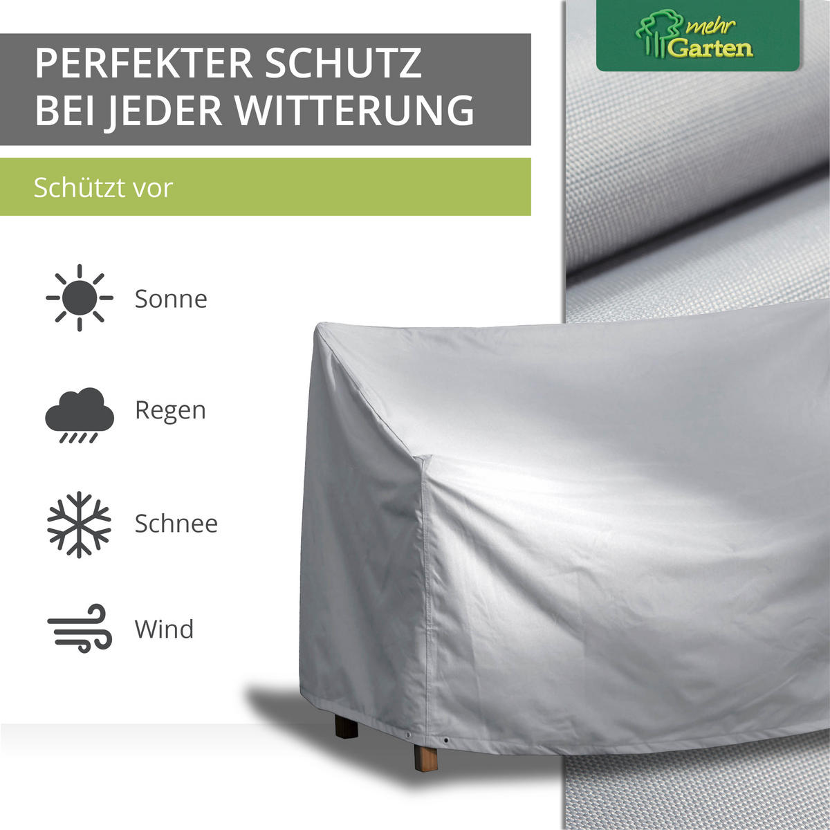 GARTENBANKABDECKUNG SHP-60088 - Grau, Kunststoff (163/86/70cm) - mehr Garten