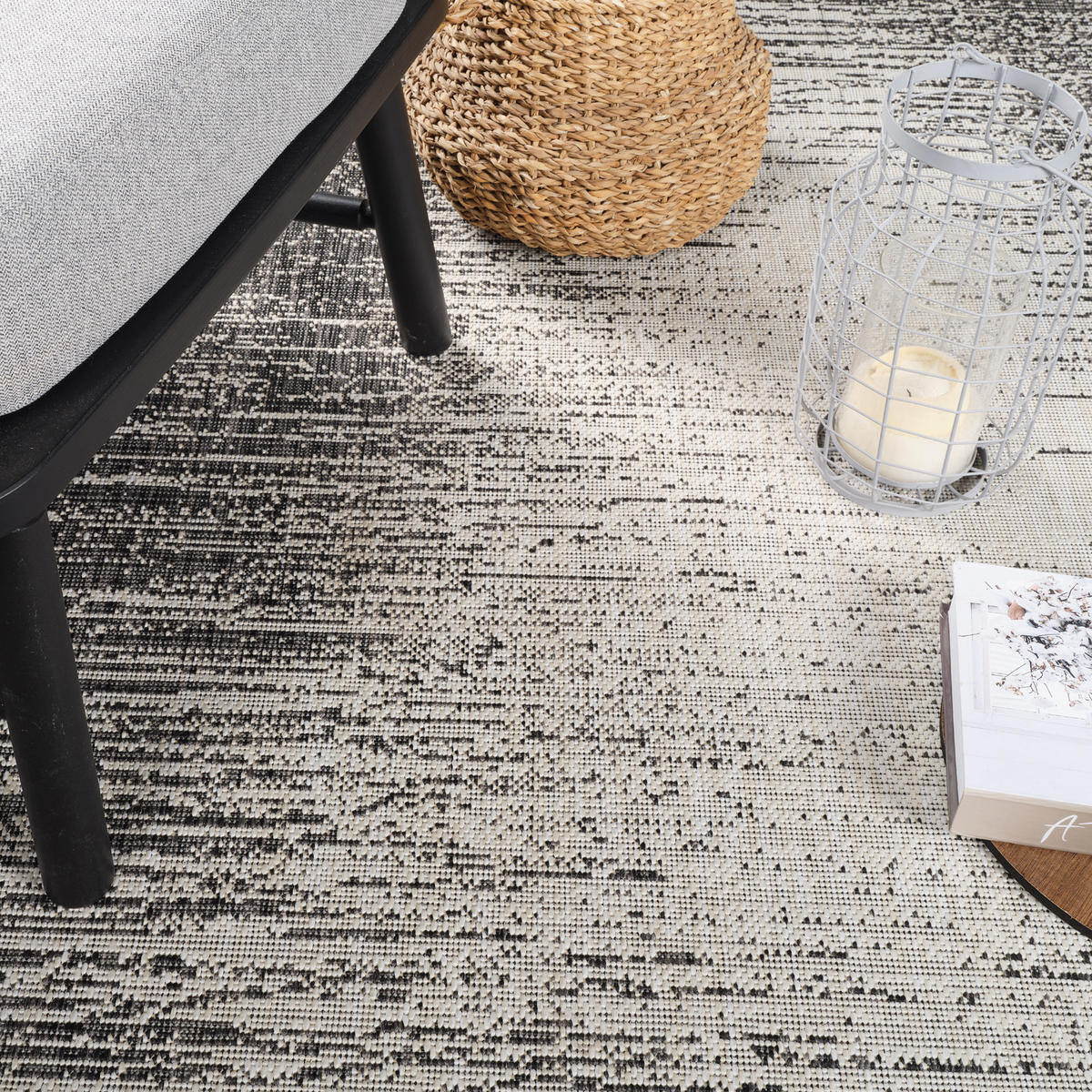 OUTDOORTEPPICH 120x170 cm Schwarz - Schwarz, Kunststoff/Textil (120/170cm) - LIVABLISS
