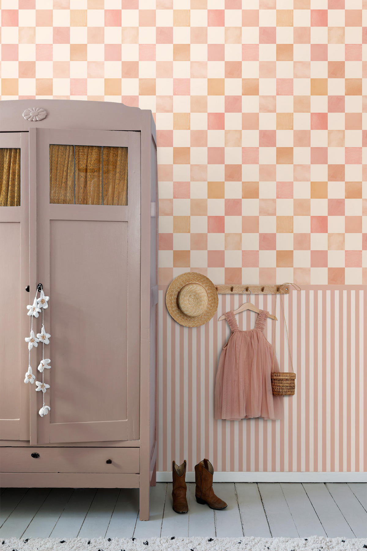 TAPETE Karomuster 50 x 900 cm - Beige, Papier (50/0.1cm) - ESTAhome