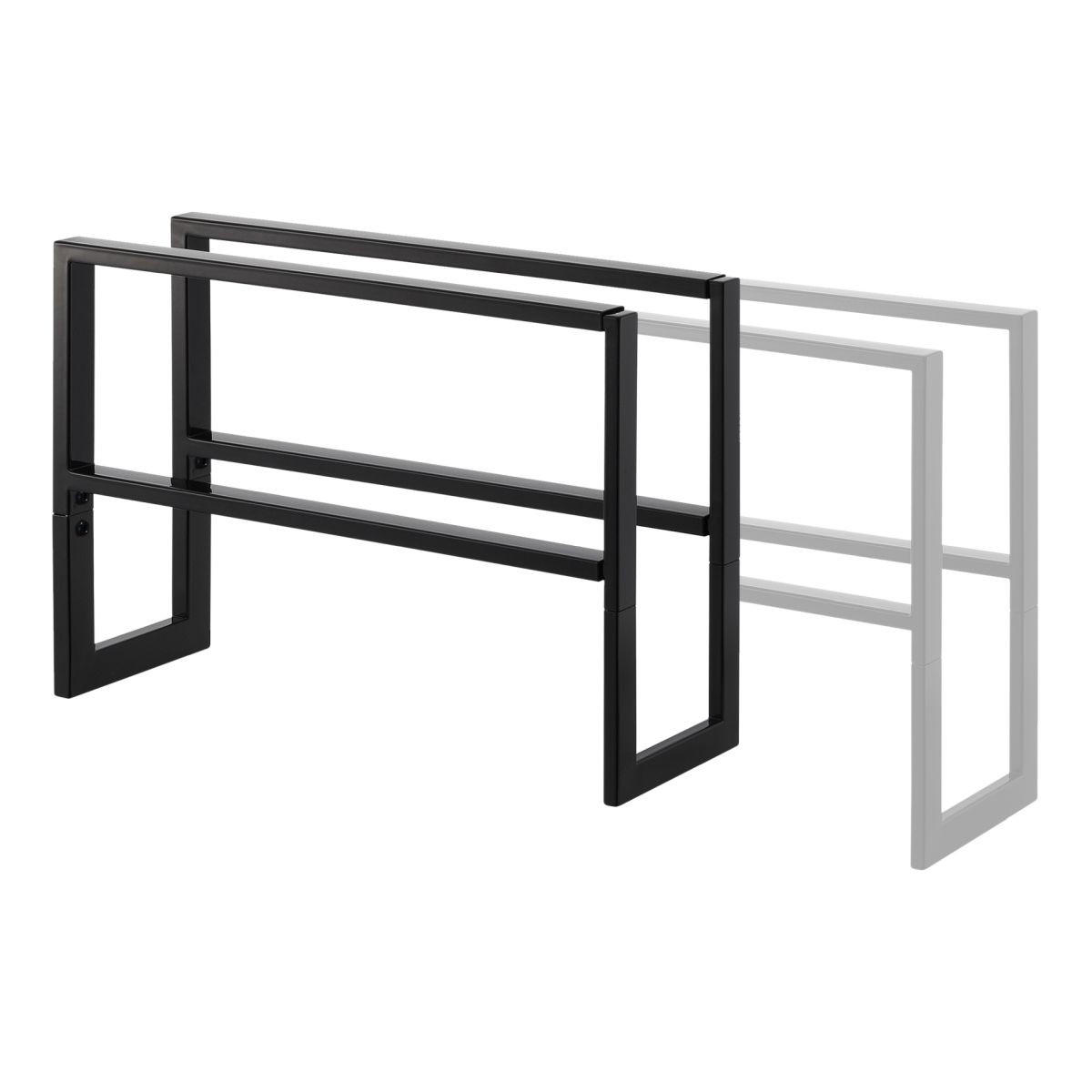 SCHUHREGAL Line schwarz 38/30/15 cm ausziehbar bis 70cm - Schwarz, Metall (38/30/15cm) - Yamazaki