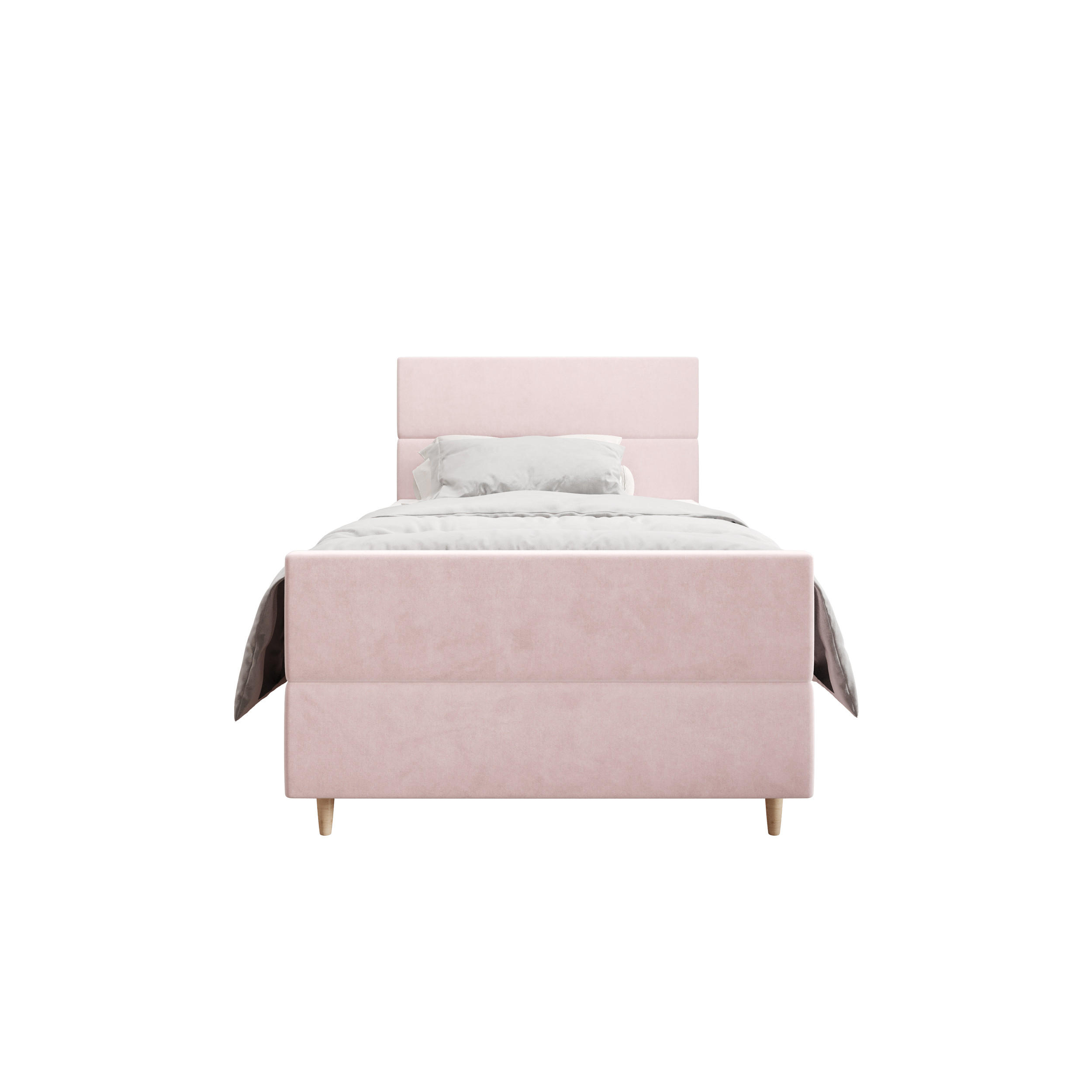 BOXBETT FLO PLUS 100x200 Itaka 58, mit Matratze H3 und Topper, Rosa - Rosa, Holz/Textil (100/200cm) - Bedante