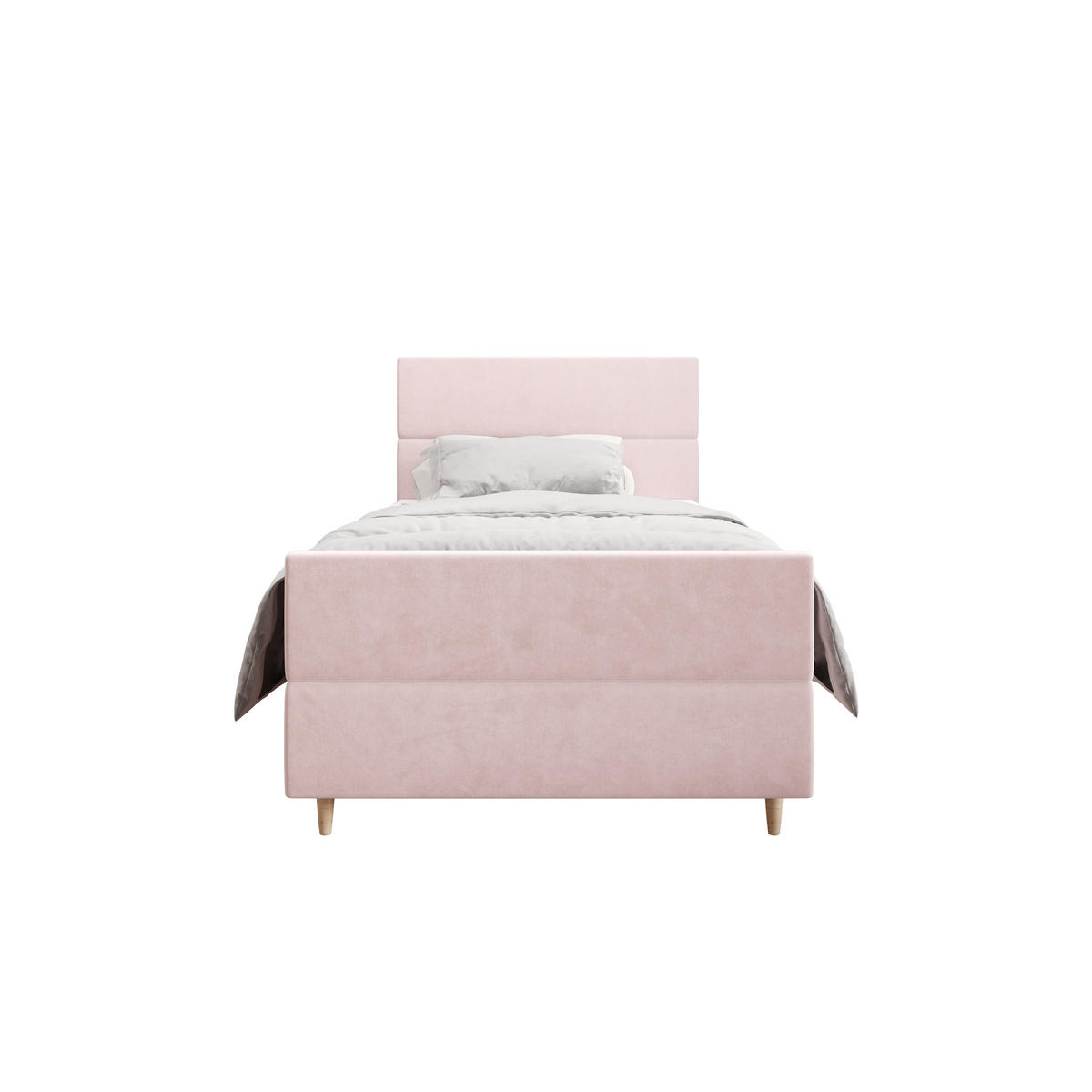 BOXBETT FLO PLUS 100x200 Itaka 58, mit Matratze H3, Bonell und Topper, Rosa - Rosa, Holz/Textil (100/200cm) - Bedante