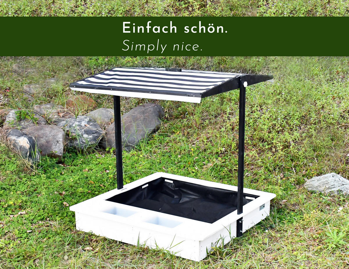 SANDKASTEN solarca1 - Weiß, Holz (113/113/113cm) - WONDERMAKE
